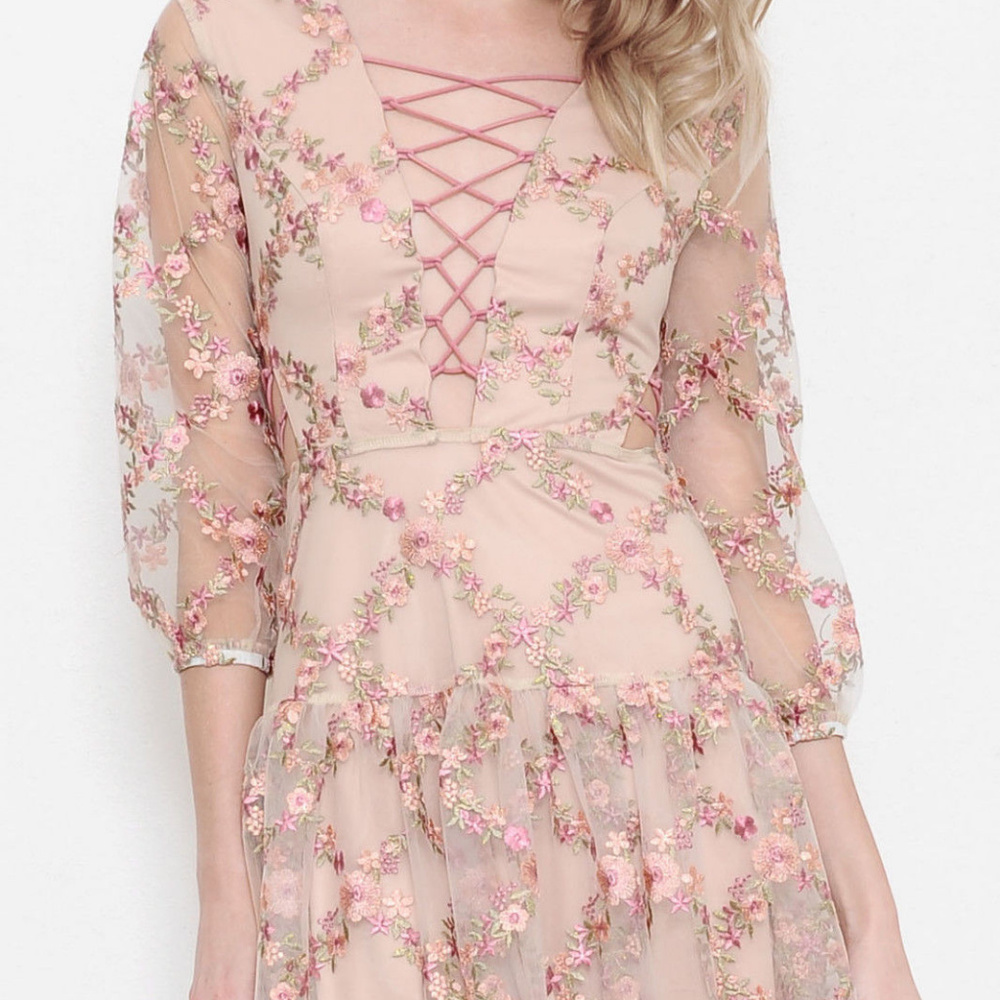 Floral Lace Strappy Dress Love Lemons Jolene